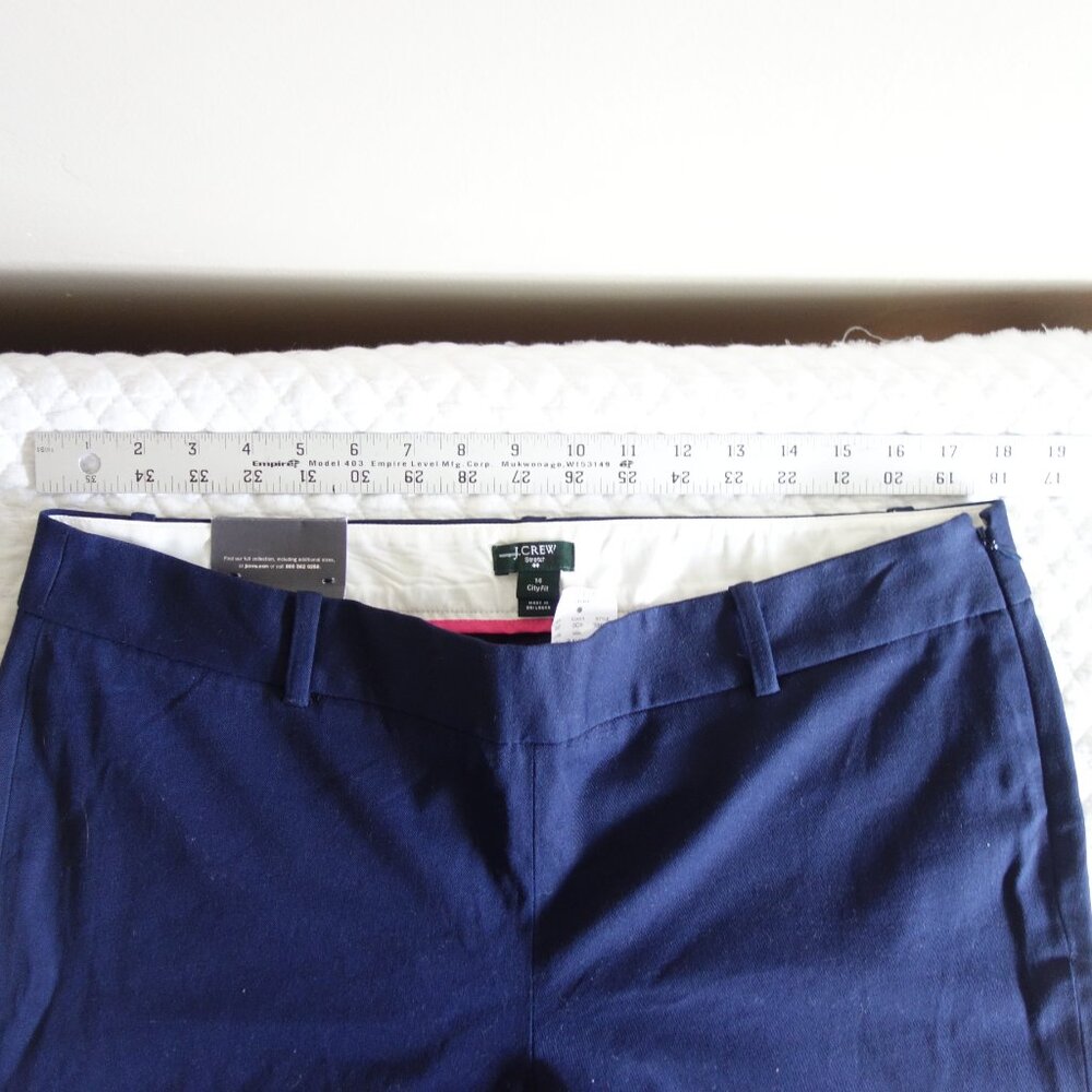 NWT $72.50 J. CREW Winnie Pant Stretch Cotton City Fit – Navy Blue – Sz 14 - Picture 4 of 9